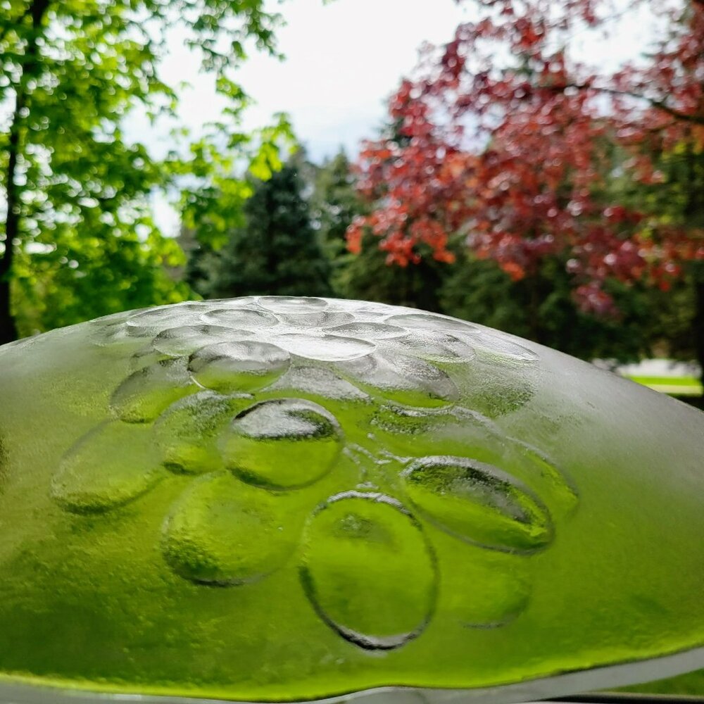 Kosta Boda Grape Large SHALLOW Centerpiece Bowl 13" Textured Glass Sweden Made - Picture 8 of 9
